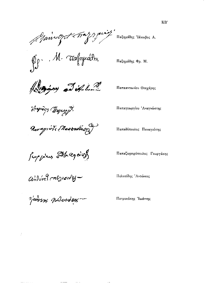 Tόμος 11 - Πίνακας ΚΒ': Υπογραφές