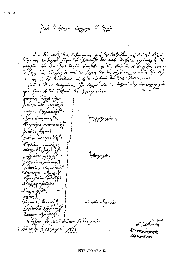 Tόμος 18 - Πίνακας 44: Έγγραφο αρ. Α 42